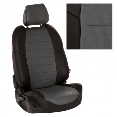Чехлы на сиденья для Kia Sportage 4 с 2016 цвет Черный-серый перф.