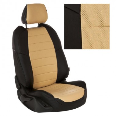Чехлы на сиденья для Kia Sportage 4 с 2016 цвет Черный-бежевый перф.