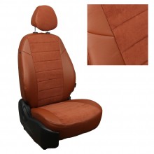 Чехлы на сиденья для Renault Arkana коричневые с алькантарой