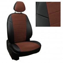 Чехлы на сиденья для Lada Niva Travel цвет черный с алькантарой шоколад