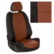 Чехлы на сиденья для Renault Arkana черные с коричневым